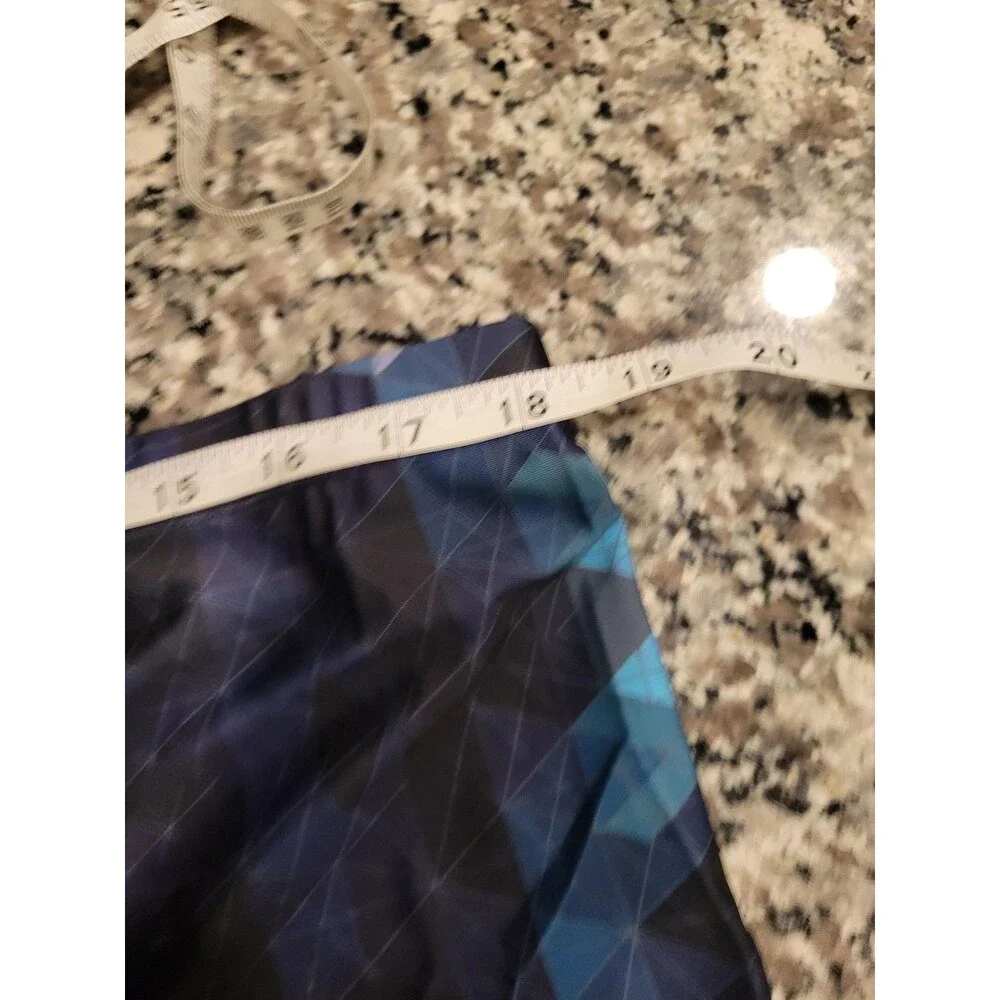 361° Swim Shorts Mens 3XL Geometric‎ Blue Black Lined Drawstring Trunks